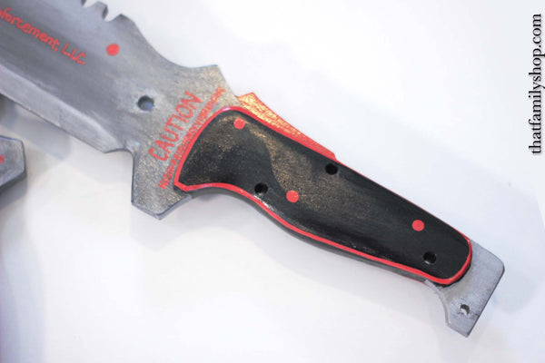 Video Game Sword Prop, Replica of Sundowner's Machetes from Metal Gear Rising, Painted Cosplay Fantasy