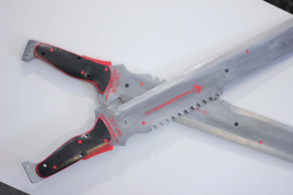 Video Game Sword Prop, Replica of Sundowner's Machetes from Metal Gear Rising, Painted Cosplay Fantasy