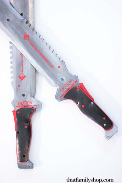Video Game Sword Prop, Replica of Sundowner's Machetes from Metal Gear Rising, Painted Cosplay Fantasy