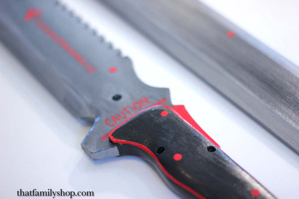 Video Game Sword Prop, Replica of Sundowner's Machetes from Metal Gear Rising, Painted Cosplay Fantasy