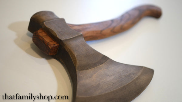 Wood Hand Axe Prop, Handmade in the US, Safe Costume Weapon Fighting Axe Toy