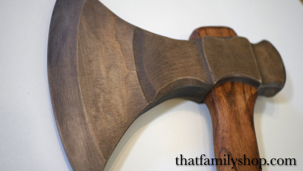 Wood Hand Axe Prop, Handmade in the US, Safe Costume Weapon Fighting Axe Toy