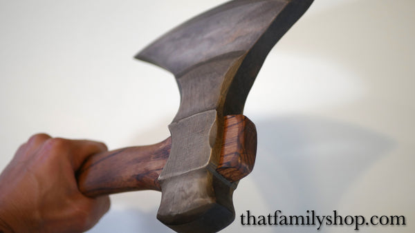 Wood Hand Axe Prop, Handmade in the US, Safe Costume Weapon Fighting Axe Toy