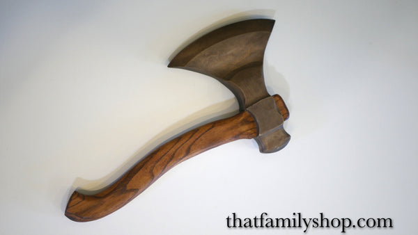 Wood Hand Axe Prop, Handmade in the US, Safe Costume Weapon Fighting Axe Toy