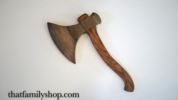 Wood Hand Axe Prop, Handmade in the US, Safe Costume Weapon Fighting Axe Toy