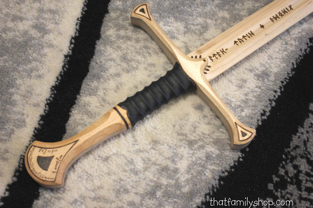 Anduril, Aragorn's Sword LOTR-Inspired Wooden Isildur Replica Blade-thatfamilyshop.com