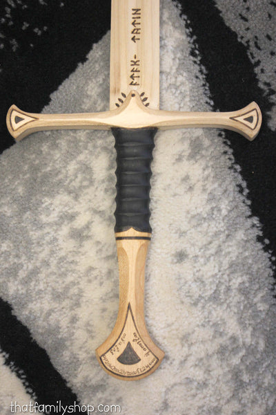 Anduril, Aragorn's Sword LOTR-Inspired Wooden Isildur Replica Blade-thatfamilyshop.com