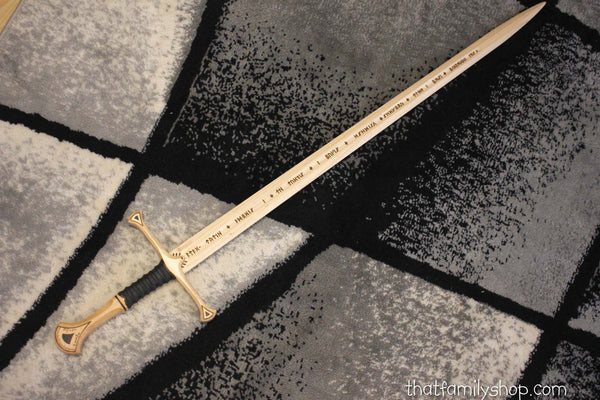 Anduril, Aragorn's Sword LOTR-Inspired Wooden Isildur Replica Blade-thatfamilyshop.com