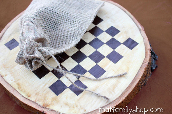 Hand-Turned Rustic Log Chess Set-thatfamilyshop.com