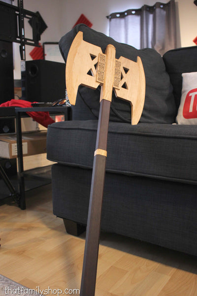 Gimli's Double-Headed Axe Lord of the Rings Wooden Replica-thatfamilyshop.com