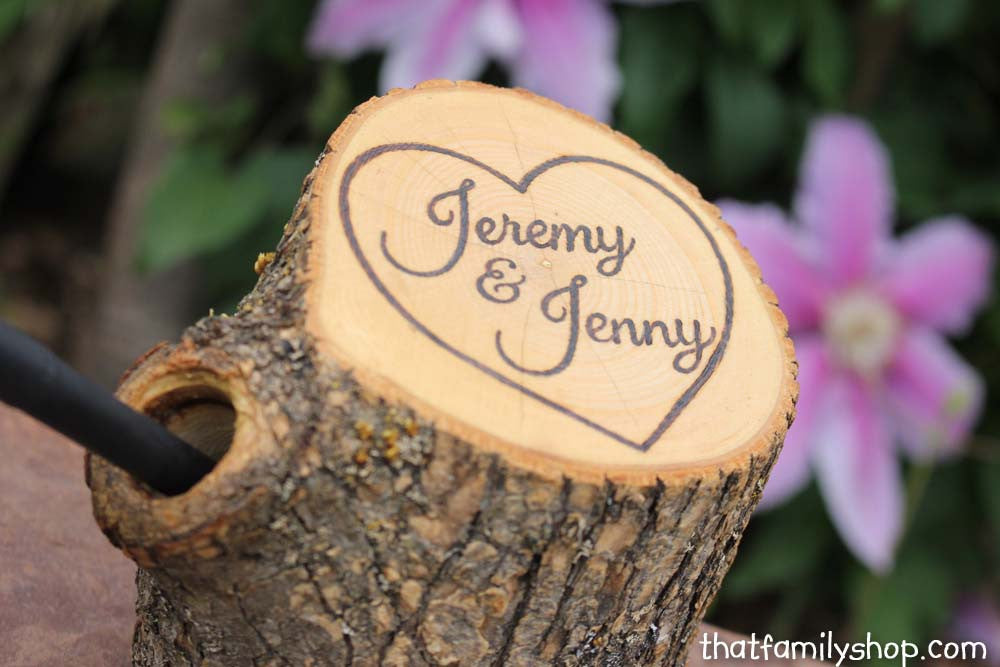 Wedding Guest Book Pen Holder Custom Names Initials Dates Personalized Rustic Decor-thatfamilyshop.com