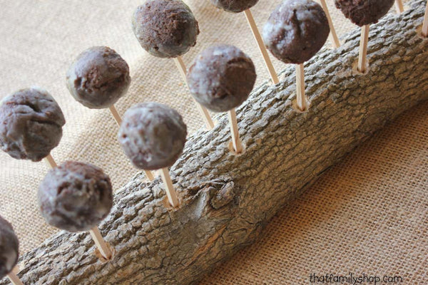 Rustic Cake Pop Holder Log, 18 Cake Pops Wood Party Display-thatfamilyshop.com