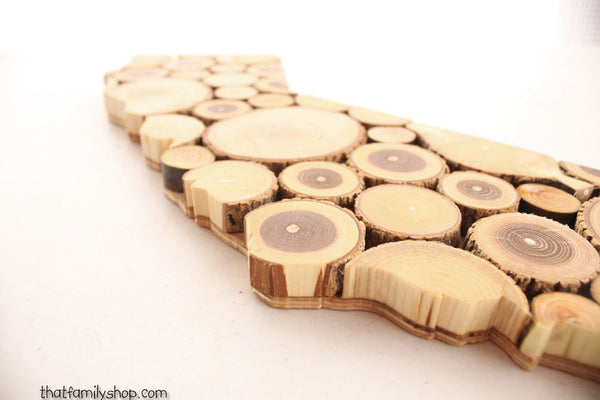 Your State Plaque Unique Log End Cutout Slice Wall Display-thatfamilyshop.com
