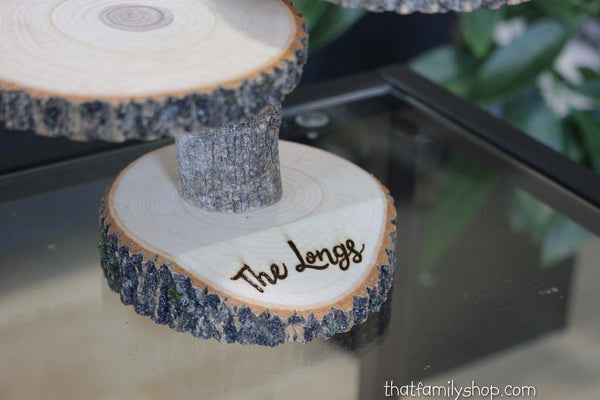 4 Tiered Stand With Personalized / Customizable Base Wedding Table Centerpiece-thatfamilyshop.com