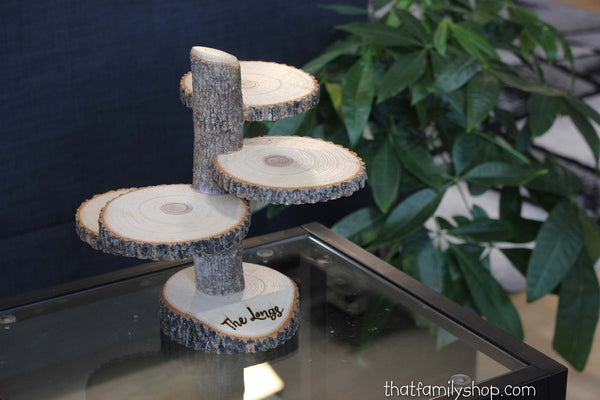 4 Tiered Stand With Personalized / Customizable Base Wedding Table Centerpiece-thatfamilyshop.com