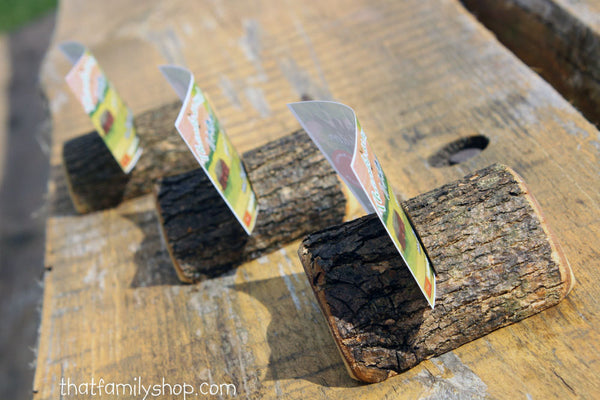 Half-Log Card Holders for Rustic Wedding, Party Place Setting, Reserved Seating Table Number Decor-thatfamilyshop.com
