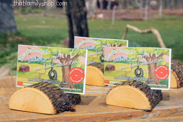 Half-Log Card Holders for Rustic Wedding, Party Place Setting, Reserved Seating Table Number Decor-thatfamilyshop.com