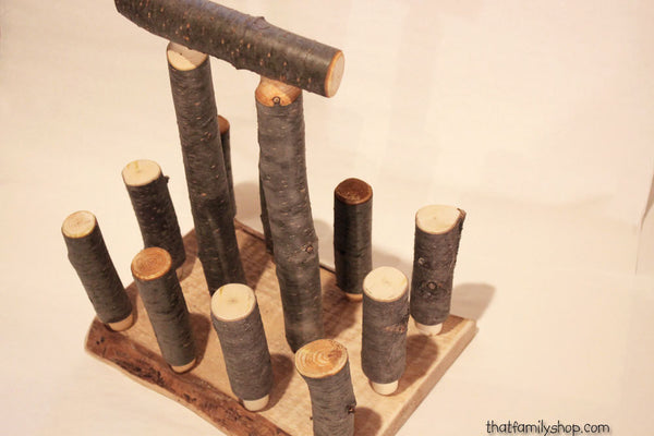 Log Beer Caddy Tote Unique Serving Gift Idea, Wooden Craft Brew Holder for Groomsman, Party Favor, Rustic Anniversary Present-thatfamilyshop.com