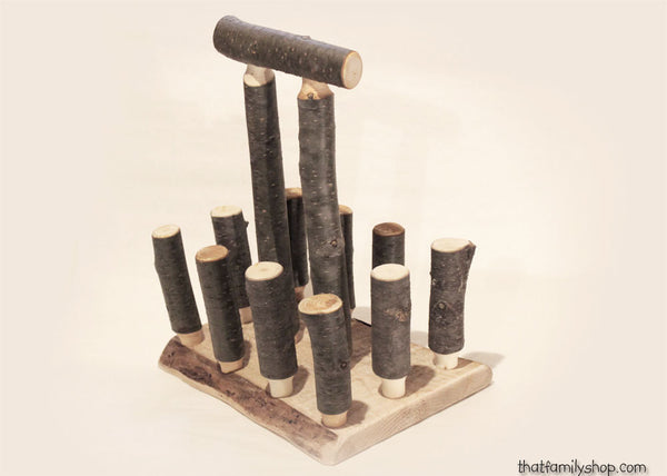 Log Beer Caddy Tote Unique Serving Gift Idea, Wooden Craft Brew Holder for Groomsman, Party Favor, Rustic Anniversary Present-thatfamilyshop.com