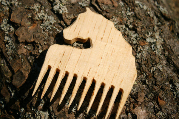 Cute Horsey Wooden Comb Hand Carved Natural Horse Head Handle-thatfamilyshop.com