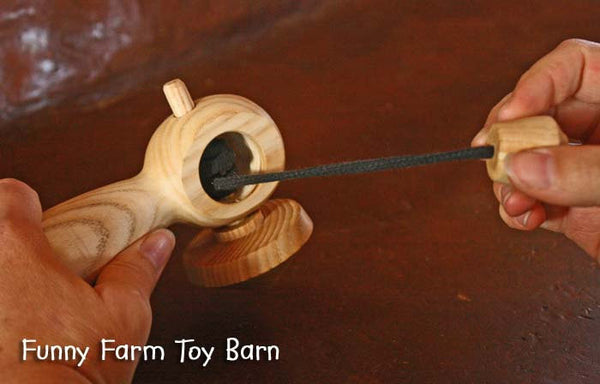 Kids Top Spinner Launcher Wooden Toy Spinning Tops Fun Game-thatfamilyshop.com