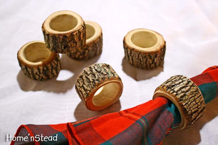 Rustic Napkin Rings (6 pcs) Holders Wedding Decor Log Home Kitchen Party Favor Holiday Table Decor-thatfamilyshop.com