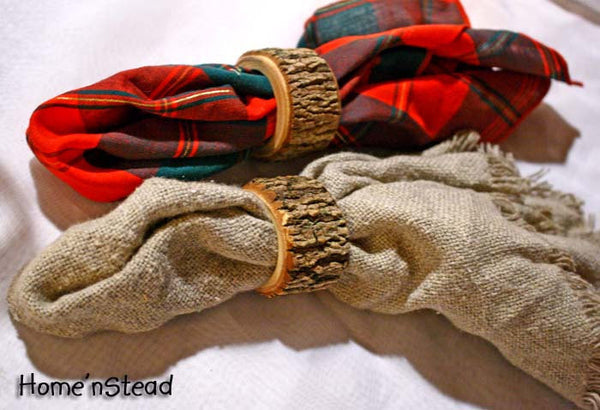 Rustic Napkin Rings (6 pcs) Holders Wedding Decor Log Home Kitchen Party Favor Holiday Table Decor-thatfamilyshop.com