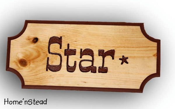 Customizable Engraved Wood Stall Sign Name Plaques Pet Animal Signs Wood Dog House Plaque-thatfamilyshop.com
