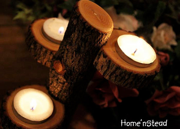 Tiered Candle Holder Stand / Rustic Wedding / Home Decor Candle Tree-thatfamilyshop.com