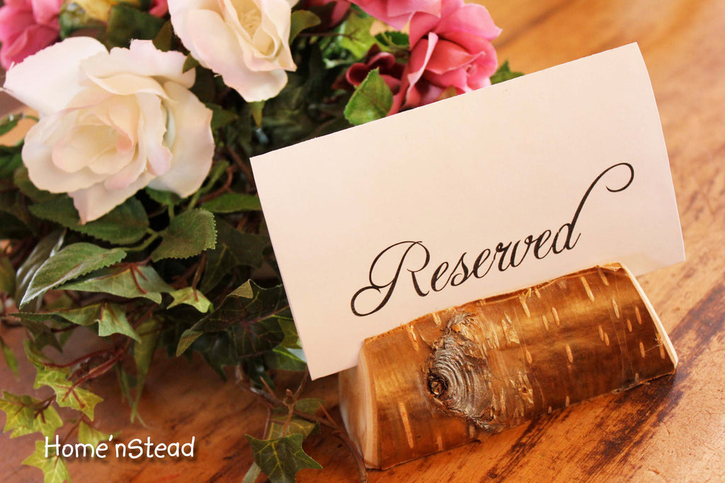 Rustic Wedding Card Stand Reserved Table Numbers Place Setting Business Card Holder-thatfamilyshop.com