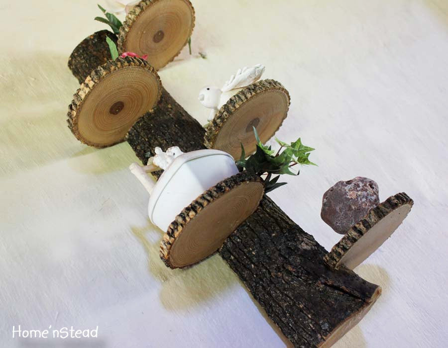 Tiered Display Stand, Log Trophy Shelf Trinket Rustic Home Wall Decor-thatfamilyshop.com