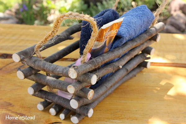 Rustic Log Basket Box Rustic Home Decor Log Cabin Bathroom Kitchen Decoration-thatfamilyshop.com