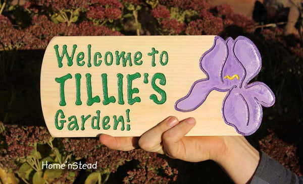 Garden Sign Custom Flower Plaque Name Outdoor Gardener's Christmas Gift for Mom Grandma-thatfamilyshop.com