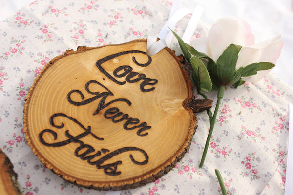 Love is Patient, Love is Kind Set of Ten 1.Cor.13: Rustic Wedding Aisle Decorations Bible Scripture-thatfamilyshop.com