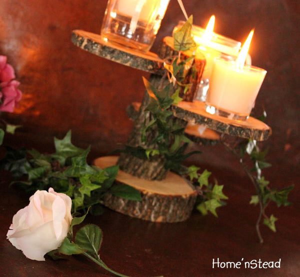 3-Tiered Rustic Wedding Decor Tree Mason Jar / Candle Stand Table Center Piece Holder-thatfamilyshop.com