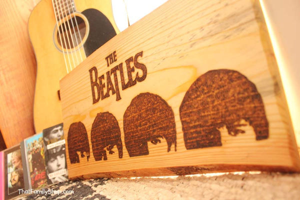 The Beatles Wood Burned Wall Art Plaque A Hard Day's Night Fan Gift-thatfamilyshop.com