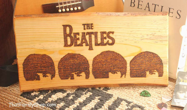 The Beatles Wood Burned Wall Art Plaque A Hard Day's Night Fan Gift-thatfamilyshop.com