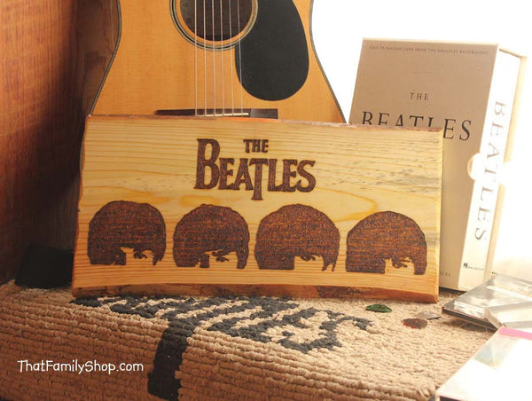 The Beatles Wood Burned Wall Art Plaque A Hard Day's Night Fan Gift-thatfamilyshop.com