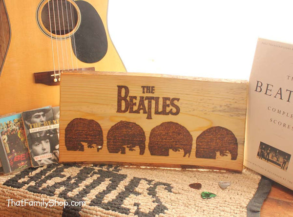 The Beatles Wood Burned Wall Art Plaque A Hard Day's Night Fan Gift-thatfamilyshop.com