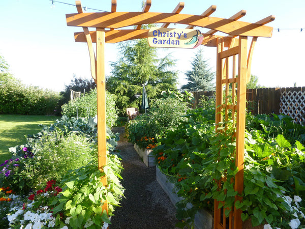 Garden Sign w/ Your Design Custom Flower Plaque Name Outdoor Gift for Mom-thatfamilyshop.com
