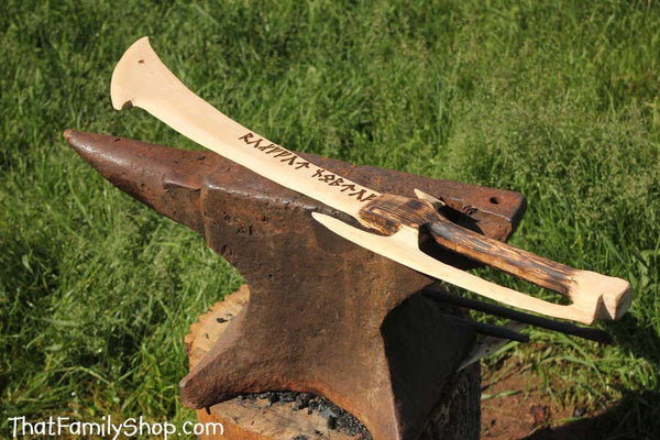 Orc Cleaver Sword/Axe Lord of the Rings Sword Wooden 'Bad Guy' Toy Weapon-thatfamilyshop.com