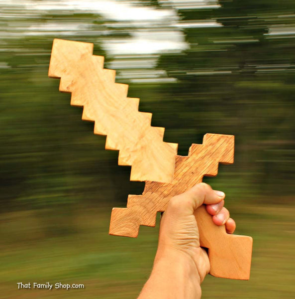 Minecraft Sword Wooden Toy Sword Computer/Video Game Replica Costume Prop-thatfamilyshop.com