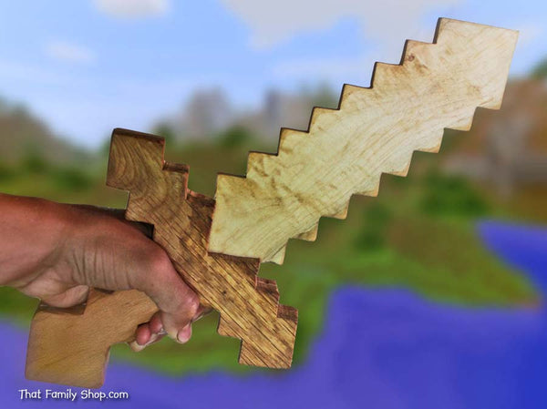 Minecraft Sword Wooden Toy Sword Computer/Video Game Replica Costume Prop-thatfamilyshop.com