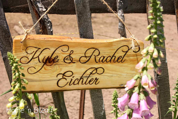 Wood Burned Custom Rustic Wedding Plaques Names Cabin Signs Personalized-thatfamilyshop.com