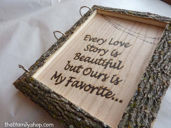 Rustic Wedding Guest Book Customized Parchment Bark Large Names Dates-thatfamilyshop.com