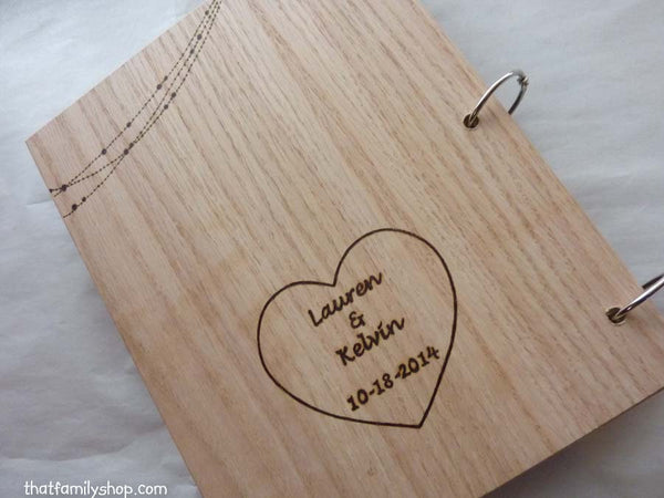 Rustic Wedding Guest Book Customized Parchment Bark Large Names Dates-thatfamilyshop.com