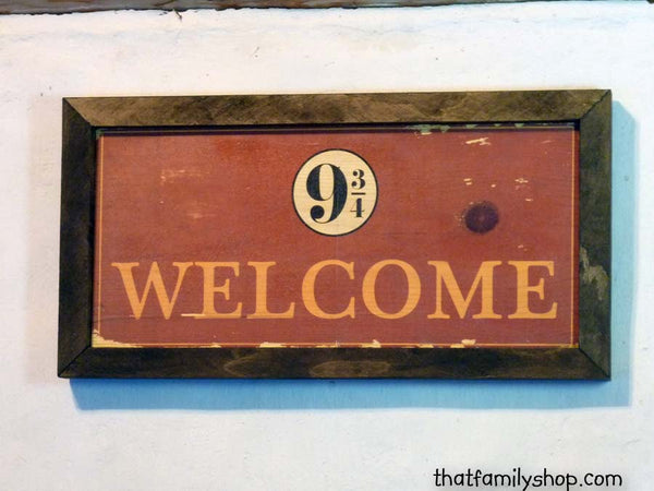 Harry Potter Inspired Welcome Plaque Sign Hogwarts Express Unique-thatfamilyshop.com