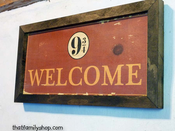 Harry Potter Inspired Welcome Plaque Sign Hogwarts Express Unique-thatfamilyshop.com