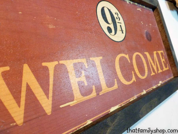 Harry Potter Inspired Welcome Plaque Sign Hogwarts Express Unique-thatfamilyshop.com