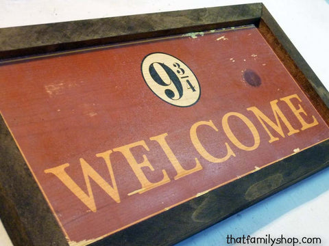 Harry Potter Inspired Welcome Plaque Sign Hogwarts Express Unique-thatfamilyshop.com